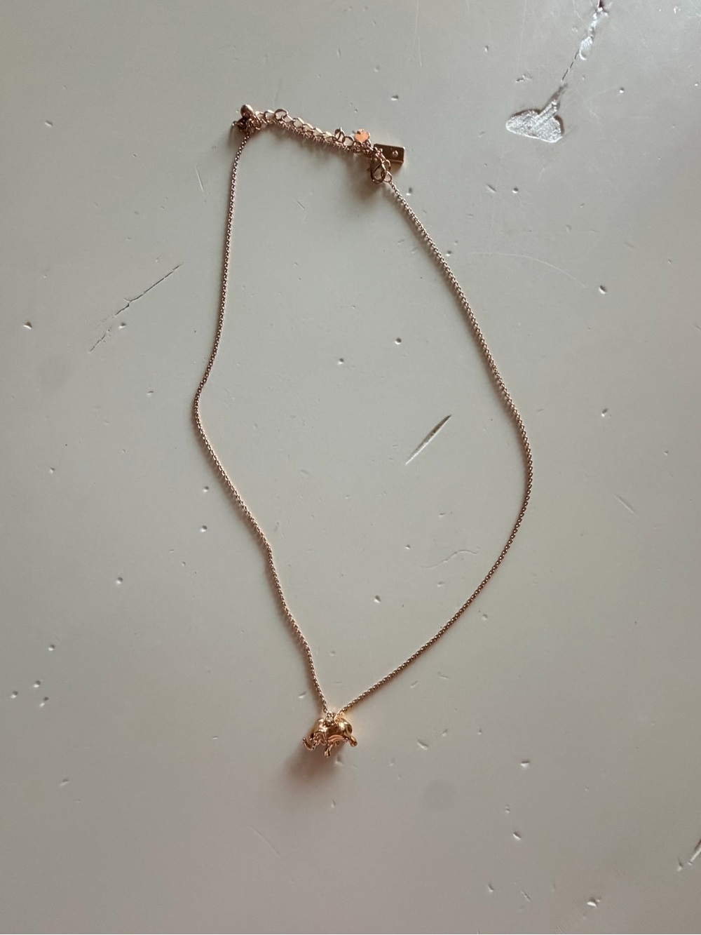 Kate Spade Rose Gold Elephant Pendant Necklace